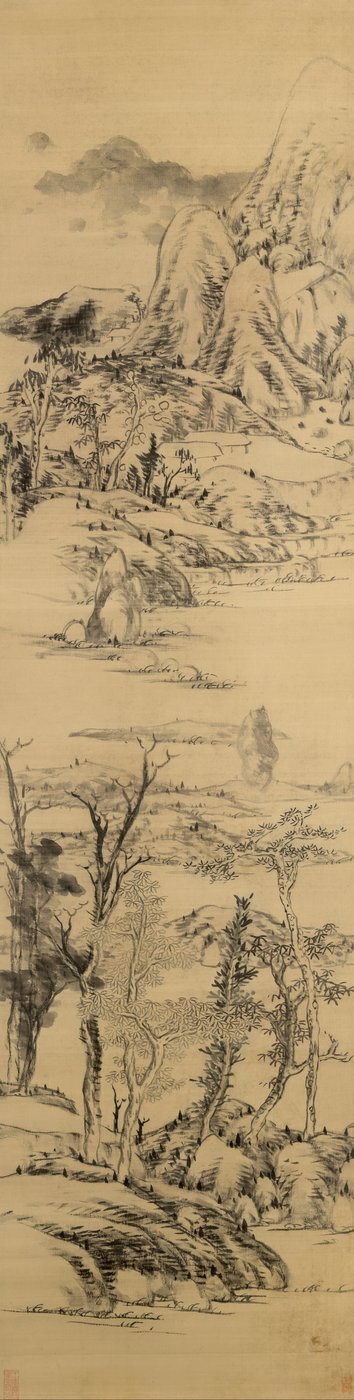 Landscape in the Style of Wang Meng (c. 1309-1385) by Bada Shanren